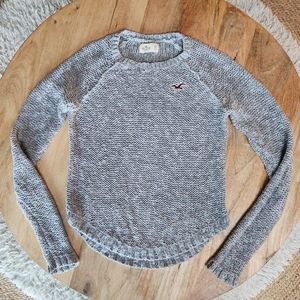 Hollister Sweater Open Weave Gray Cotton Size XS